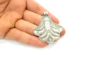 Silver Pendant Antique Silver Plated Metal (55x49mm) G12361