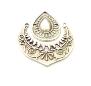 4 Set Silver Charms Antique Silver Plated Metal (42x34mm) G12364