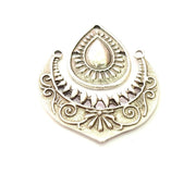 100 Set Silver Charms Antique Silver Plated Metal (42x34mm) G12364