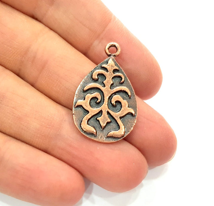 4 Drop Charm Antique Copper Charm Antique Copper Plated Metal (33x20mm) G12367