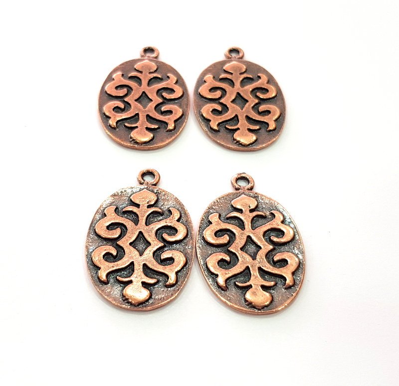 4 Antique Copper Charm Antique Copper Plated Metal (32x20mm) G12371