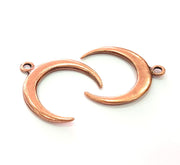 4 Crescent Charm Moon Charm Antique Copper Charm Antique Copper Plated Metal (27mm) G12372