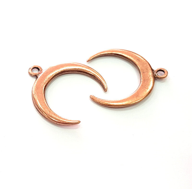 4 Crescent Charm Moon Charm Antique Copper Charm Antique Copper Plated Metal (27mm) G12372