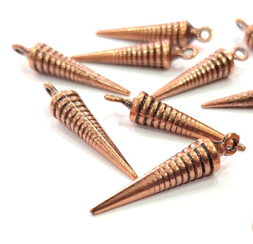 5 Spike Charm Antique Copper Charm Antique Copper Plated Metal (28x6mm) G12373