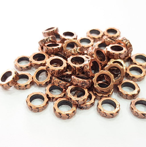 10 Copper Rondelle Beads Antique Copper Beads Antique Copper Plated Metal (10mm) G12375