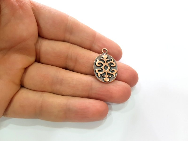 4 Antique Copper Charm Antique Copper Plated Metal (27x17mm) G12380