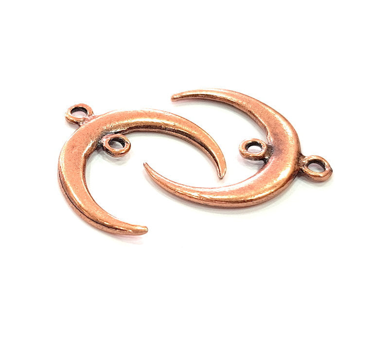 4 Crescent Charm Moon Charm Antique Copper Charm Antique Copper Plated Metal (27mm) G12381