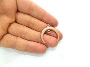 4 Crescent Charm Moon Charm Antique Copper Charm Antique Copper Plated Metal (27mm) G12381
