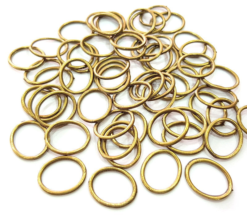 20 Oval Connector Findings Antique Bronze Connector Antique Bronze Plated Metal  (17x14mm) G12382