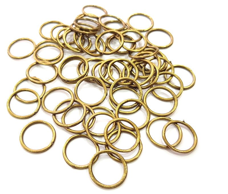 20 Circle Connector Findings Antique Bronze Connector Antique Bronze Plated Metal  (16mm) G12390
