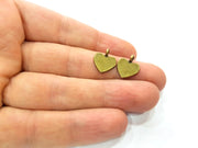 10 Heart Charm Antique Bronze Charm Antique Bronze Plated Metal (14x12mm) G12391