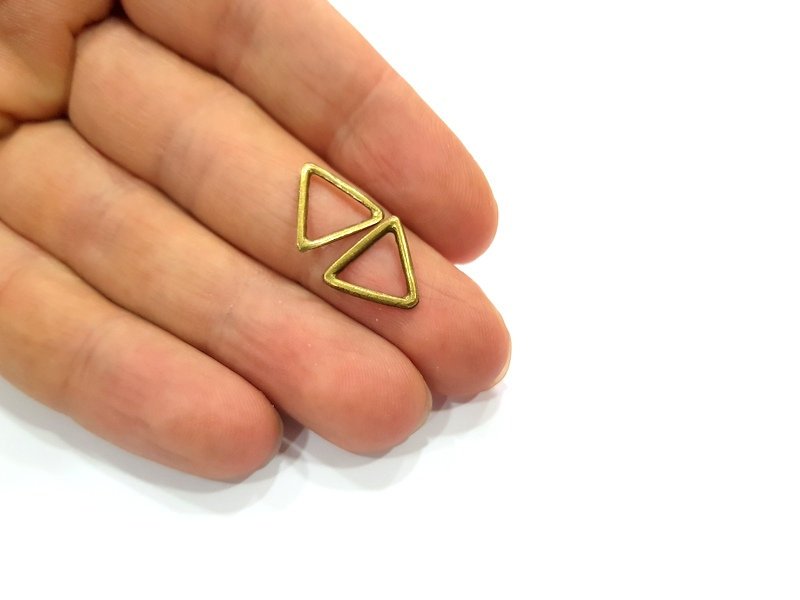 20 Triangle Connector Findings Antique Bronze Connector Antique Bronze Plated Metal  (12mm) G12392