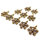 10 Snowflake Charm Antique Bronze Charm Antique Bronze Plated Metal (18x14mm) G12394