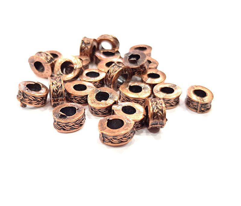 10 Copper Rondelle Beads Antique Copper Beads Antique Copper Plated Metal (8mm) G12398