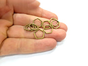 20 Hexagon Connector Findings Antique Bronze Connector Antique Bronze Plated Metal  (13mm) G12399