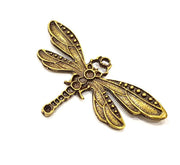 Dragonfly Pendant Antique Bronze Pendant Antique Bronze Plated Metal ( 67x39mm) G12403
