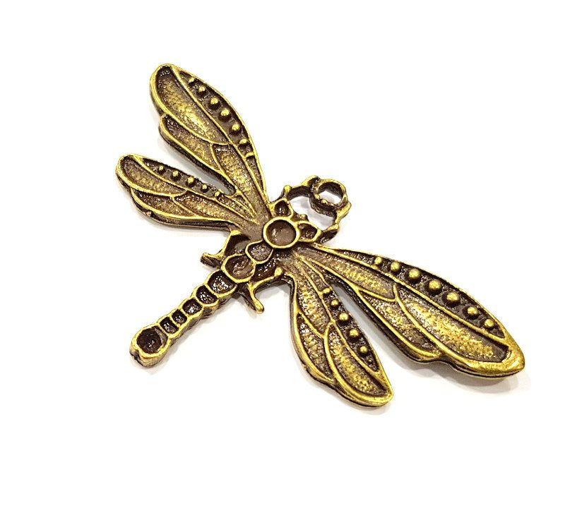 Dragonfly Pendant Antique Bronze Pendant Antique Bronze Plated Metal ( 67x39mm) G12403
