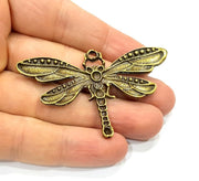 Dragonfly Pendant Antique Bronze Pendant Antique Bronze Plated Metal ( 67x39mm) G12403