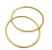 2 Large Circle Connector Antique Bronze Connector Antique Bronze Plated Metal (69mm)  G12404