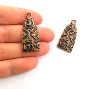 2 Copper Charm Antique Copper Charm Antique Copper Plated Metal  (40x16mm) G13605