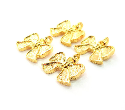 4 Fiyonk Charm Gold Plated Charm Gold Plated Metal (15x15mm)  G12455