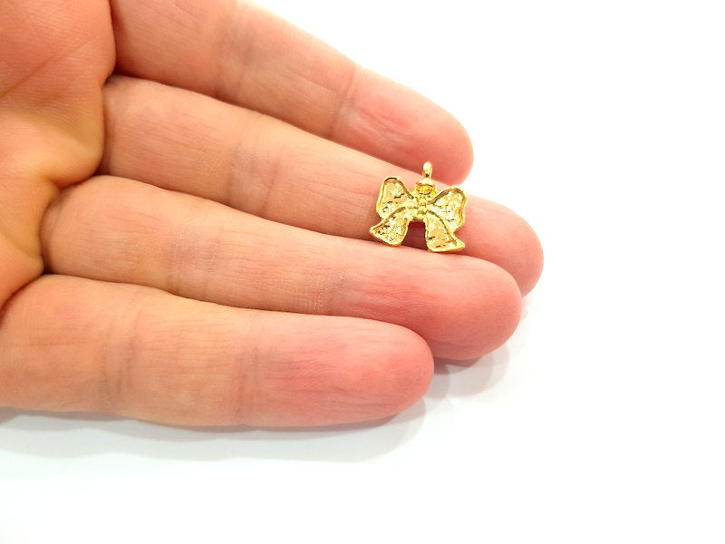 4 Fiyonk Charm Gold Plated Charm Gold Plated Metal (15x15mm)  G12455