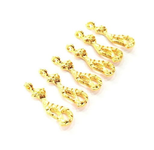 8 Cat Charm Gold Plated Charm Gold Plated Metal (23x7mm)  G12456