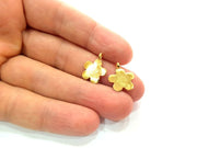 6 Flower  Charm Gold Plated Charm Gold Plated Metal (17x14mm)  G12458