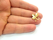 4 Clover Charm Gold Plated Charm Gold Plated Metal (25x16mm)  G12459