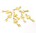8 Key Charm Gold Plated Charm Gold Plated Metal (23x10mm)  G12460