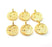 6 Moon Charm Gold Plated Charm Gold Plated Metal (13mm)  G12462