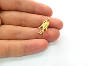 6 Flower Tulip Charm Gold Plated Charm Gold Plated Metal (23x12mm)  G12469