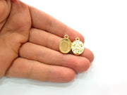 2 Gold Pendant Blank Base Setting Necklace Blank Resin Blank Mountings inlay Blank Shiny Gold Plated Blank ( 14x10 mm blank ) G12478