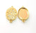 2 Gold Pendant Blank Base Setting Necklace Blank Resin Blank Mountings inlay Blank Shiny Gold Plated Blank ( 25x18 mm blank ) G12480