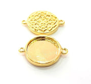 2 Gold Pendant Blank Base Setting Necklace Blank Resin Blank Mountings inlay Blank Shiny Gold Plated Blank ( 20 mm blank ) G12491