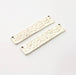 2 Silver Hammered Connector Stamp Connector Tag Charms Flake Charms Antique Silver Plated Brass (39x8mm)   G12518