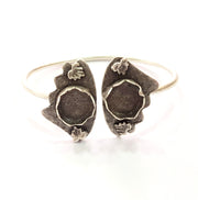 Silver Bracelet Blanks Bangle Blanks Cuff Blanks Adjustable Bracelet Blank Antique Silver Plated Brass ( 12mm and 12mm Blanks ) G12533