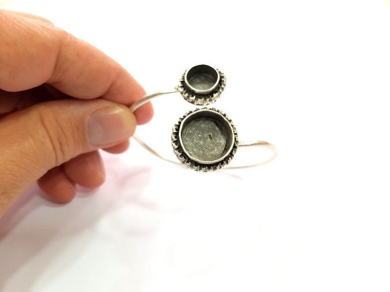 Silver Bracelet Blanks Bangle Blanks Cuff Blanks Adjustable Bracelet Blank Antique Silver Plated Brass ( 10mm and 16mm Blanks ) G12541