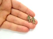 10 Tulip Charms Flower Charm Antique Bronze Plated Metal  (23x12mm) G12578