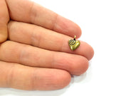 10 Heart Charm Antique Bronze Charm Antique Bronze Plated Metal  (14x10mm) G12584
