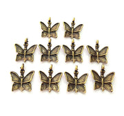 10 Butterfly Charm Antique Bronze Charm Antique Bronze Plated Metal  (18x14mm) G12589