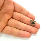 10 Butterfly Charm Antique Bronze Charm Antique Bronze Plated Metal  (18x14mm) G12589