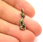 20 Cat Charm Antique Bronze Charm Antique Bronze Plated Metal  (17x13mm) G12592