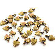 20 Heart Charm Antique Bronze Charm Antique Bronze Plated Metal  (11x7mm) G12596