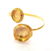 Gold Bangle Blanks Bracelet Blanks Cuff Blanks Adjustable Bracelet Blank Gold Plated Brass (24mm and 16mm Blanks ) G12598
