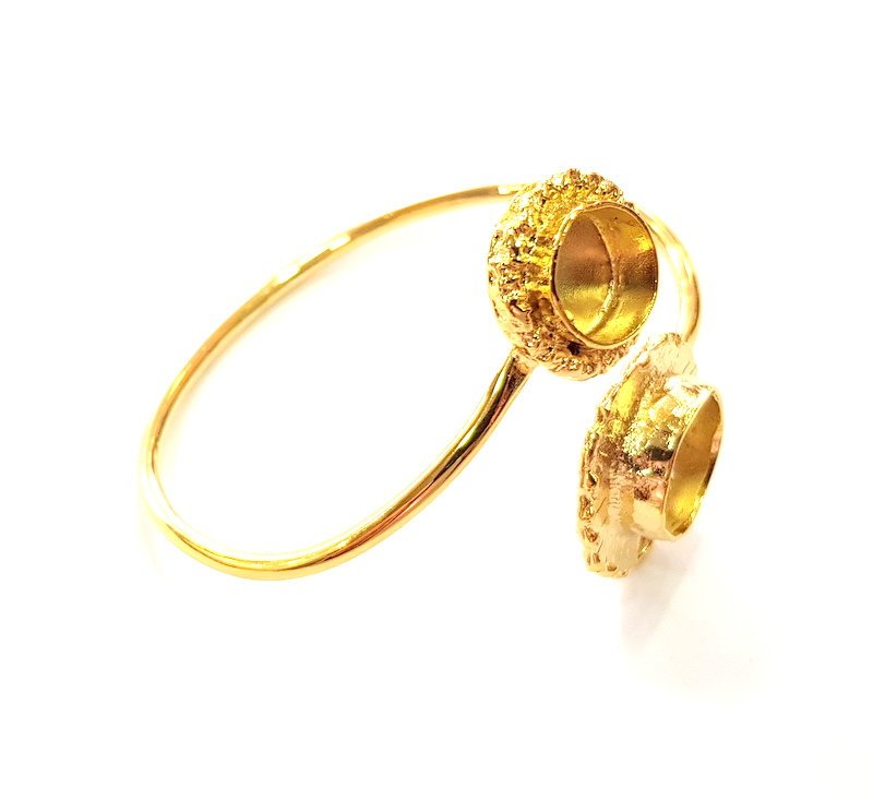 Gold Bangle Blanks Bracelet Blanks Cuff Blanks Adjustable Bracelet Blank Gold Plated Brass (13mm and 10mm Blanks ) G12599