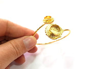 Gold Bangle Blanks Bracelet Blanks Cuff Blanks Adjustable Bracelet Blank Gold Plated Brass (13mm and 10mm Blanks ) G12599