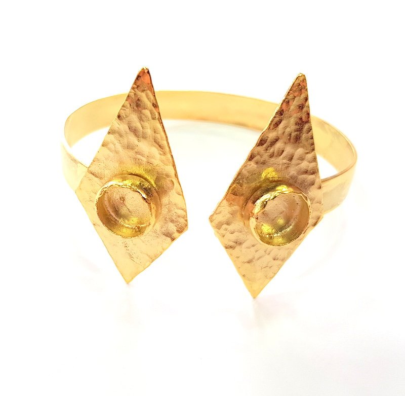 Gold Bangle Blanks Bracelet Blanks Cuff Blanks Adjustable Bracelet Blank Gold Plated Brass (10mm and 10mm Blanks ) G12602