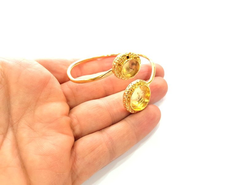 Gold Bangle Blanks Bracelet Blanks Cuff Blanks Adjustable Bracelet Blank Gold Plated Brass (16mm and 10mm Blanks ) G12608