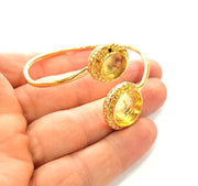 Gold Bangle Blanks Bracelet Blanks Cuff Blanks Adjustable Bracelet Blank Gold Plated Brass (16mm and 10mm Blanks ) G12608